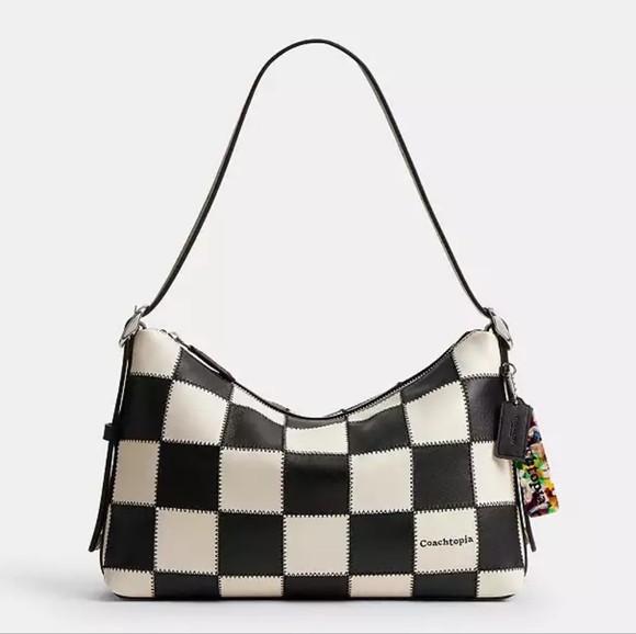 COACH COACHTOPIA ALTER/EGO SLOUCHY SHOULDER BAG CHECKERBOARD UPCRAFTED LEATHER - Picture 1 of 13